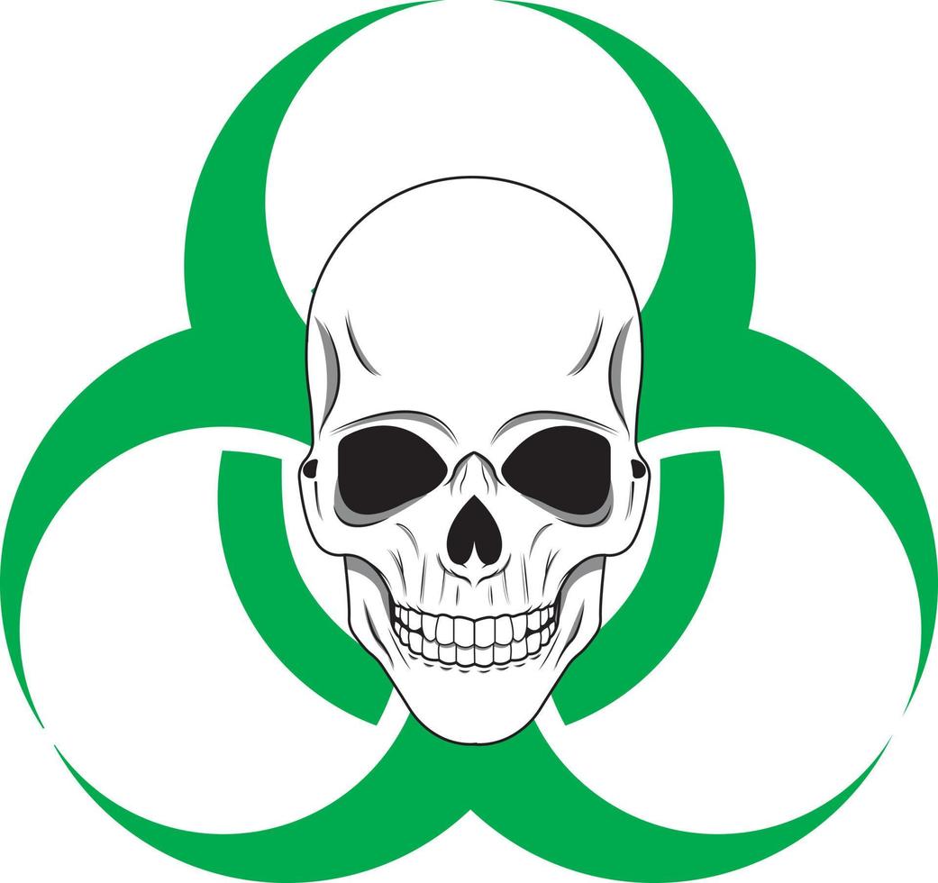 Skull with Biohazard Symbol vector