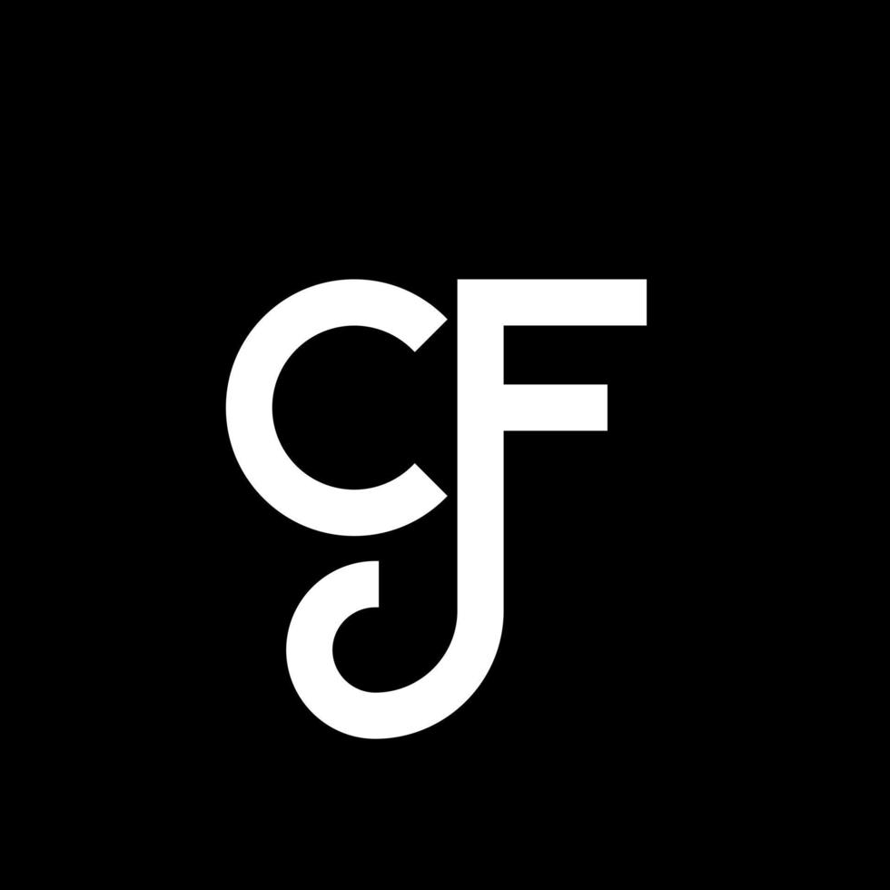 CF letter logo design on black background. CF creative initials letter logo concept. cf letter design. CF white letter design on black background. C F, c f logo vector