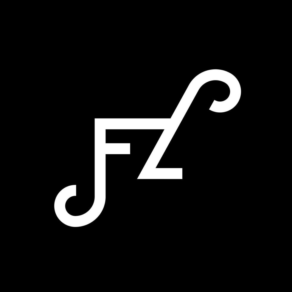 FZ letter logo design on black background. FZ creative initials letter logo concept. fz letter design. FZ white letter design on black background. F Z, f z logo vector