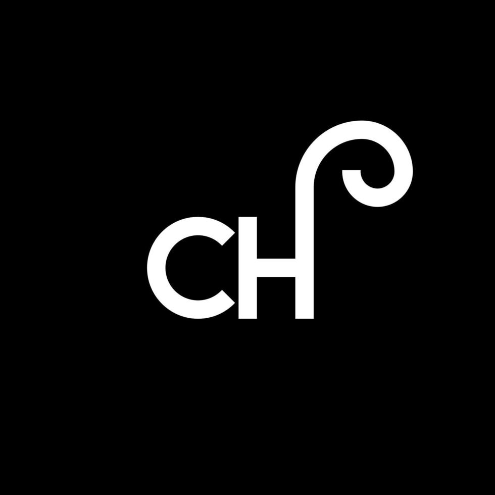 diseño del logotipo de la letra ch sobre fondo negro. ch creative iniciales carta logo concepto. diseño de letra ch. ch diseño de letras blancas sobre fondo negro. ch, logotipo de ch vector