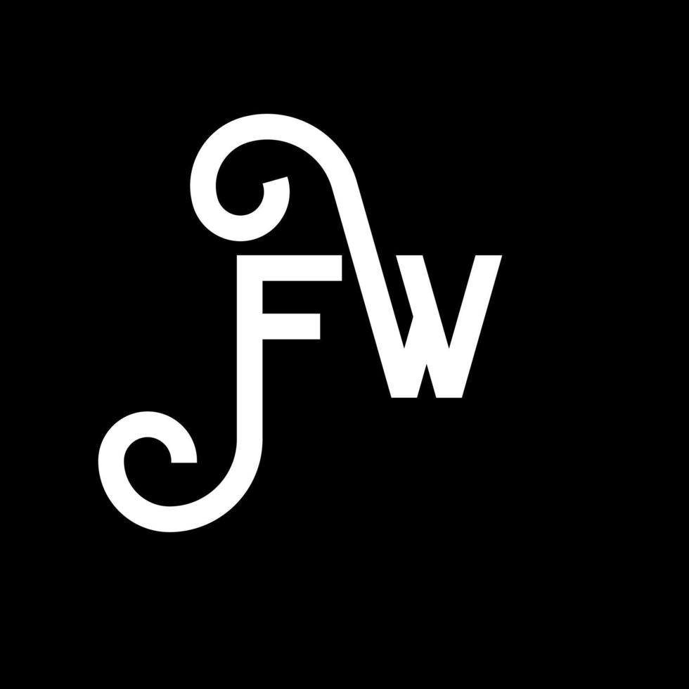 FW letter logo design on black background. FW creative initials letter logo concept. fw letter design. FW white letter design on black background. F W, f w logo vector