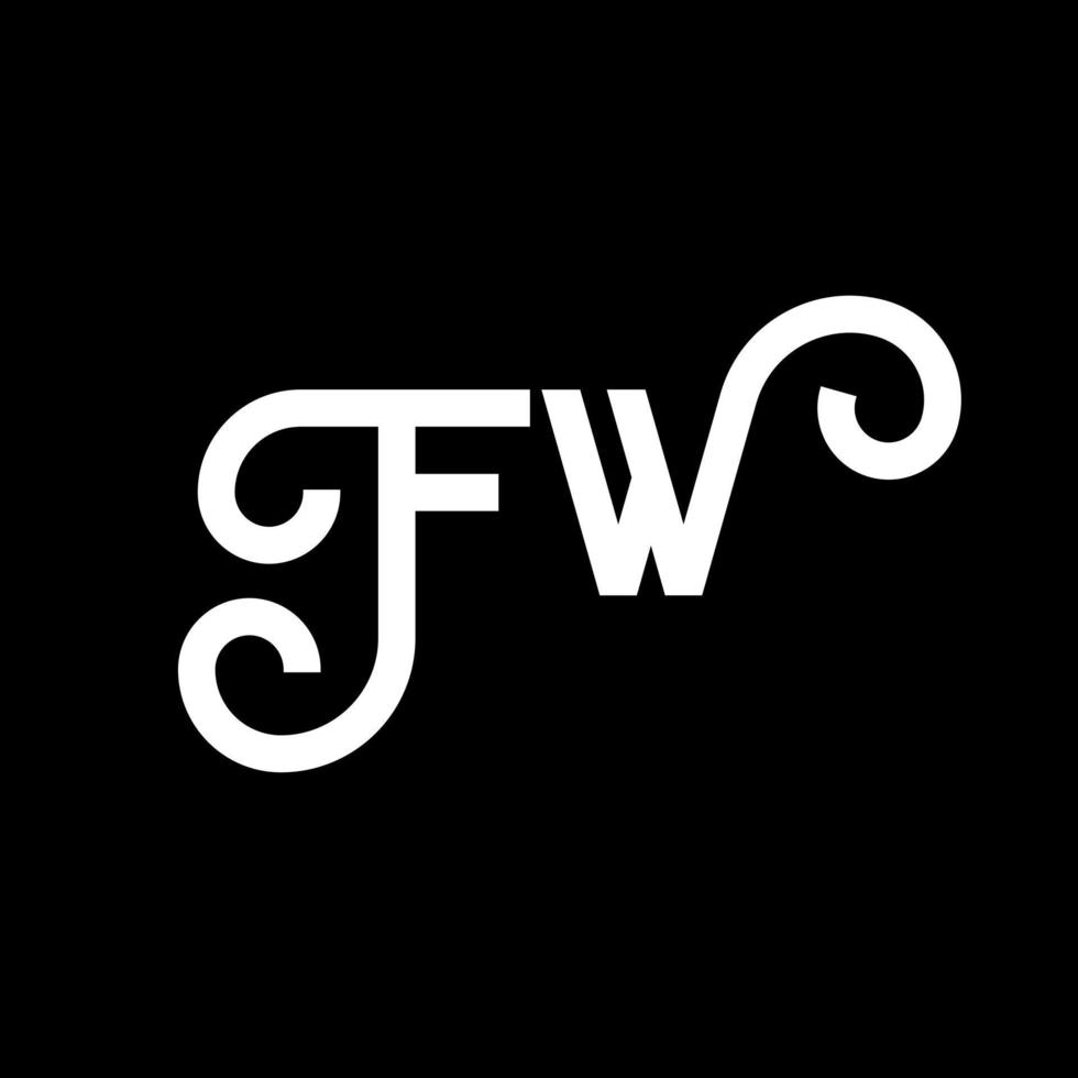 FW letter logo design on black background. FW creative initials letter logo concept. fw letter design. FW white letter design on black background. F W, f w logo vector