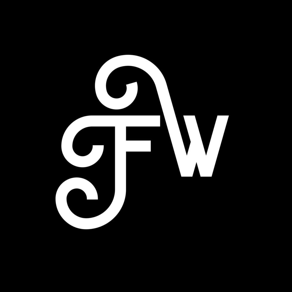 diseño de logotipo de letra fw sobre fondo negro. concepto de logotipo de letra de iniciales creativas fw. diseño de letra fw. fw diseño de letras blancas sobre fondo negro. fw, logotipo de fw vector