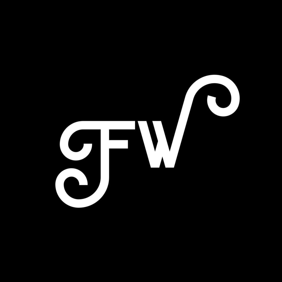 FW letter logo design on black background. FW creative initials letter logo concept. fw letter design. FW white letter design on black background. F W, f w logo vector