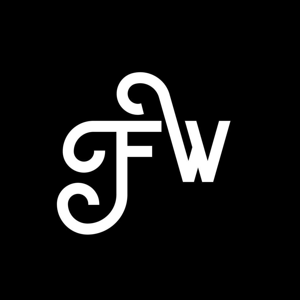 diseño de logotipo de letra fw sobre fondo negro. concepto de logotipo de letra de iniciales creativas fw. diseño de letra fw. fw diseño de letras blancas sobre fondo negro. fw, logotipo de fw vector