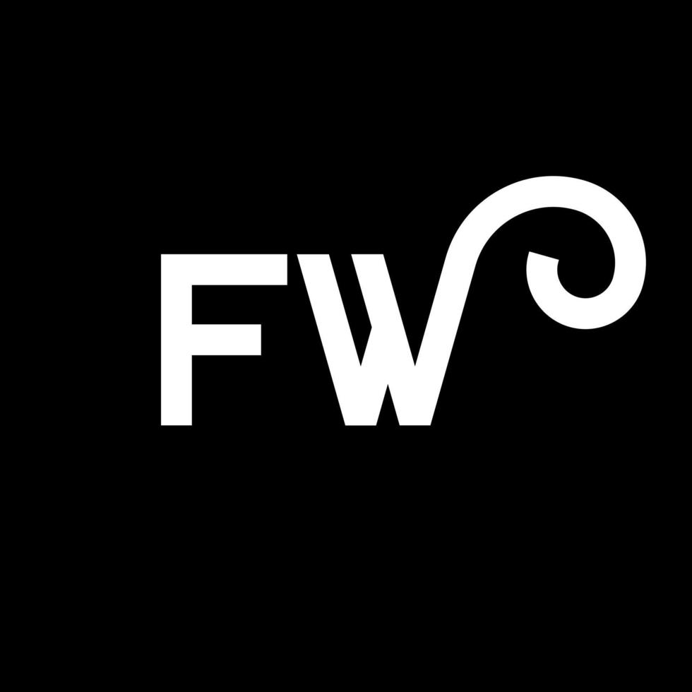 diseño de logotipo de letra fw sobre fondo negro. concepto de logotipo de letra de iniciales creativas fw. diseño de letra fw. fw diseño de letras blancas sobre fondo negro. fw, logotipo de fw vector