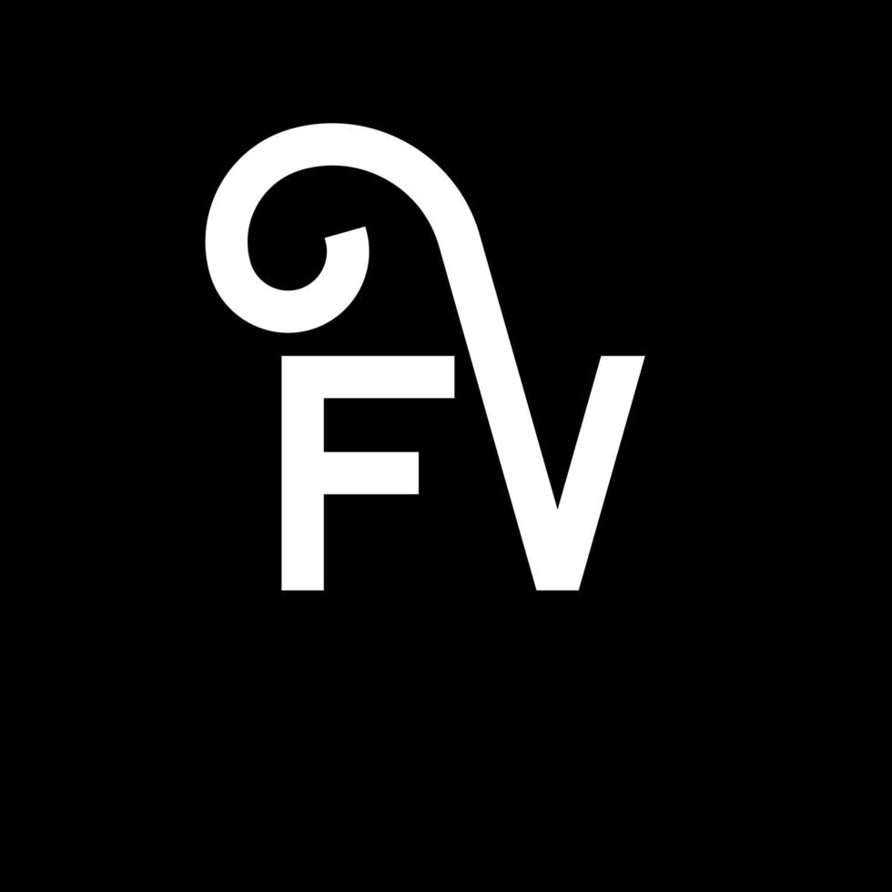 diseño de logotipo de letra fv sobre fondo negro. concepto de logotipo de letra de iniciales creativas fv. diseño de letras fv. fv diseño de letras blancas sobre fondo negro. fv, logotipo de fv vector