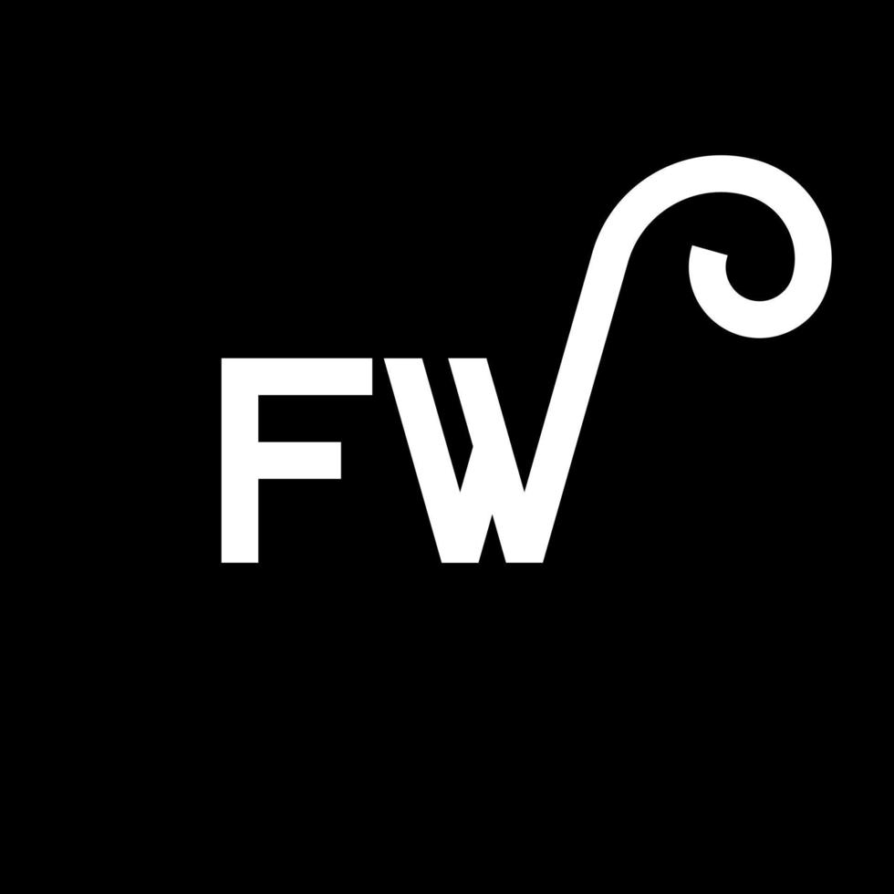 diseño de logotipo de letra fw sobre fondo negro. concepto de logotipo de letra de iniciales creativas fw. diseño de letra fw. fw diseño de letras blancas sobre fondo negro. fw, logotipo de fw vector