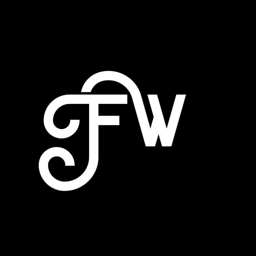 diseño de logotipo de letra fw sobre fondo negro. concepto de logotipo de letra de iniciales creativas fw. diseño de letra fw. fw diseño de letras blancas sobre fondo negro. fw, logotipo de fw vector