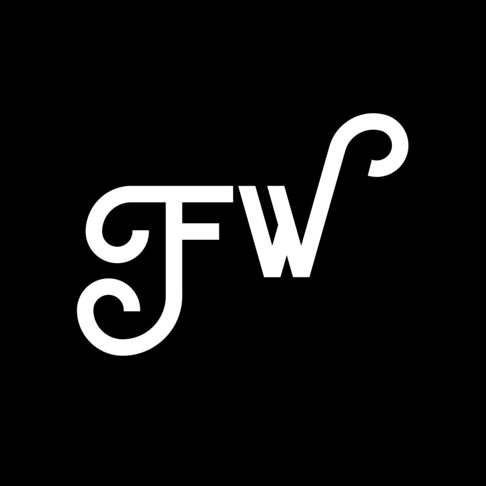 diseño de logotipo de letra fw sobre fondo negro. concepto de logotipo de letra de iniciales creativas fw. diseño de letra fw. fw diseño de letras blancas sobre fondo negro. fw, logotipo de fw vector