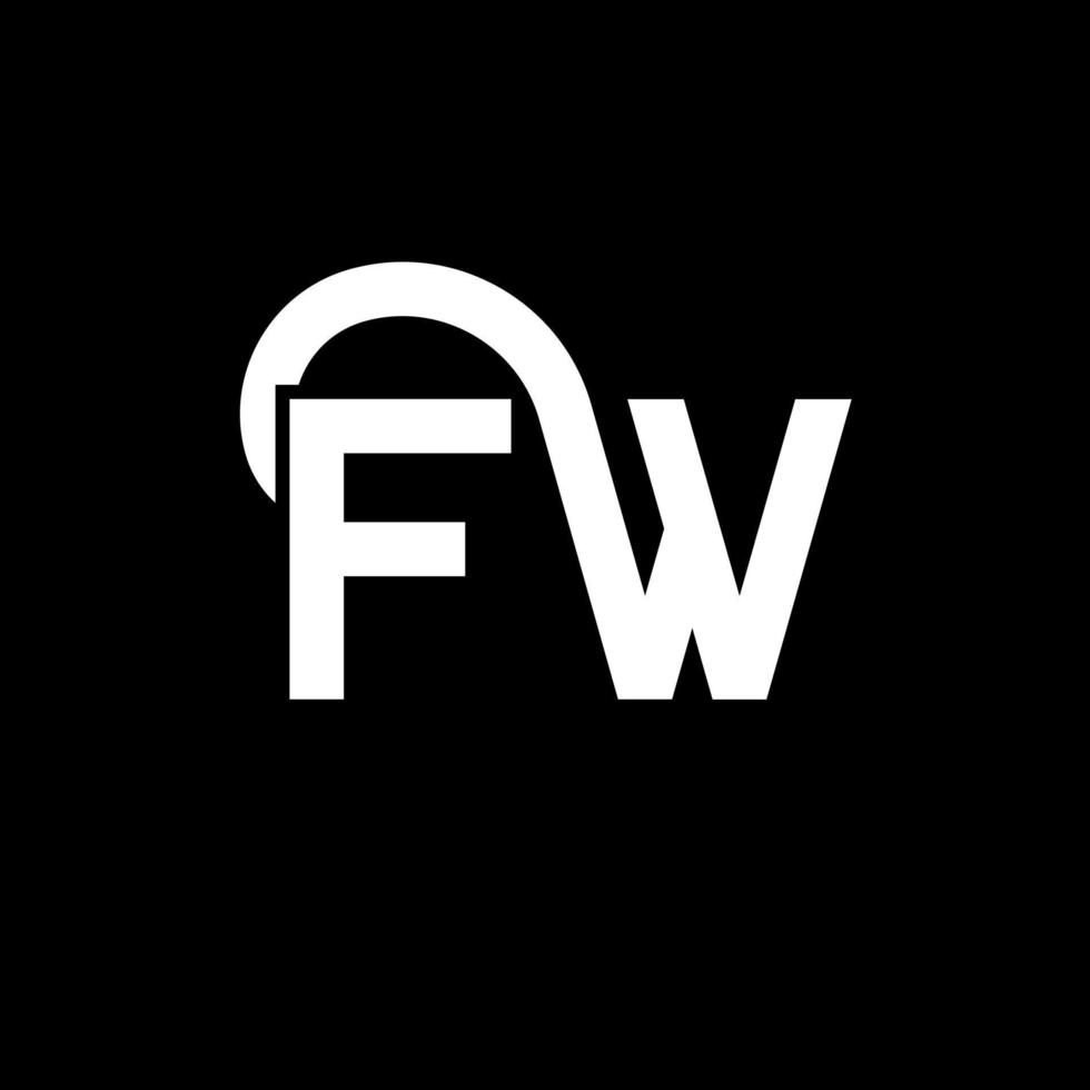 diseño de logotipo de letra fw sobre fondo negro. concepto de logotipo de letra de iniciales creativas fw. diseño de letra fw. fw diseño de letras blancas sobre fondo negro. fw, logotipo de fw vector