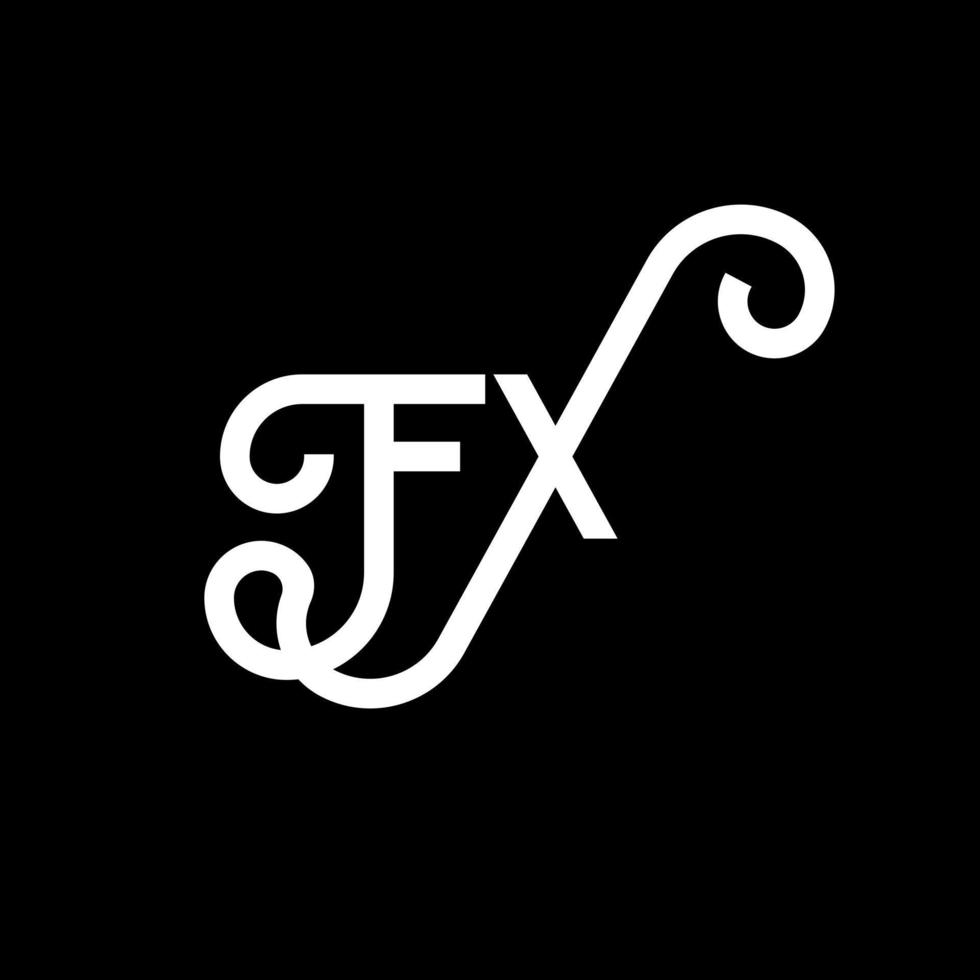 diseño del logotipo de la letra fx sobre fondo negro. concepto de logotipo de letra de iniciales creativas fx. diseño de letras fx. fx diseño de letras blancas sobre fondo negro. fx, logotipo de fx vector