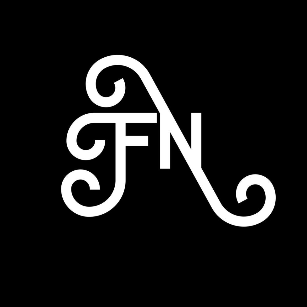 FN letter logo design on black background. FN creative initials letter logo concept. fn letter design. FN white letter design on black background. F N, f n logo vector