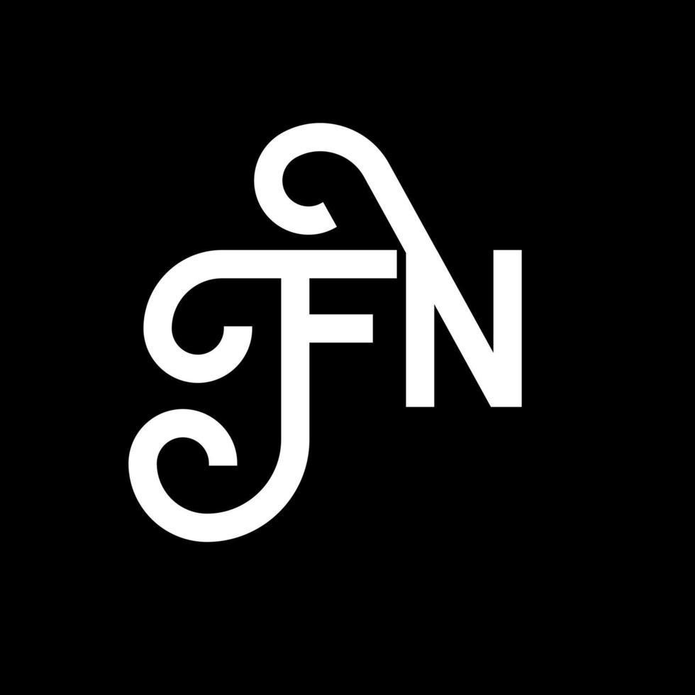 FN letter logo design on black background. FN creative initials letter logo concept. fn letter design. FN white letter design on black background. F N, f n logo vector