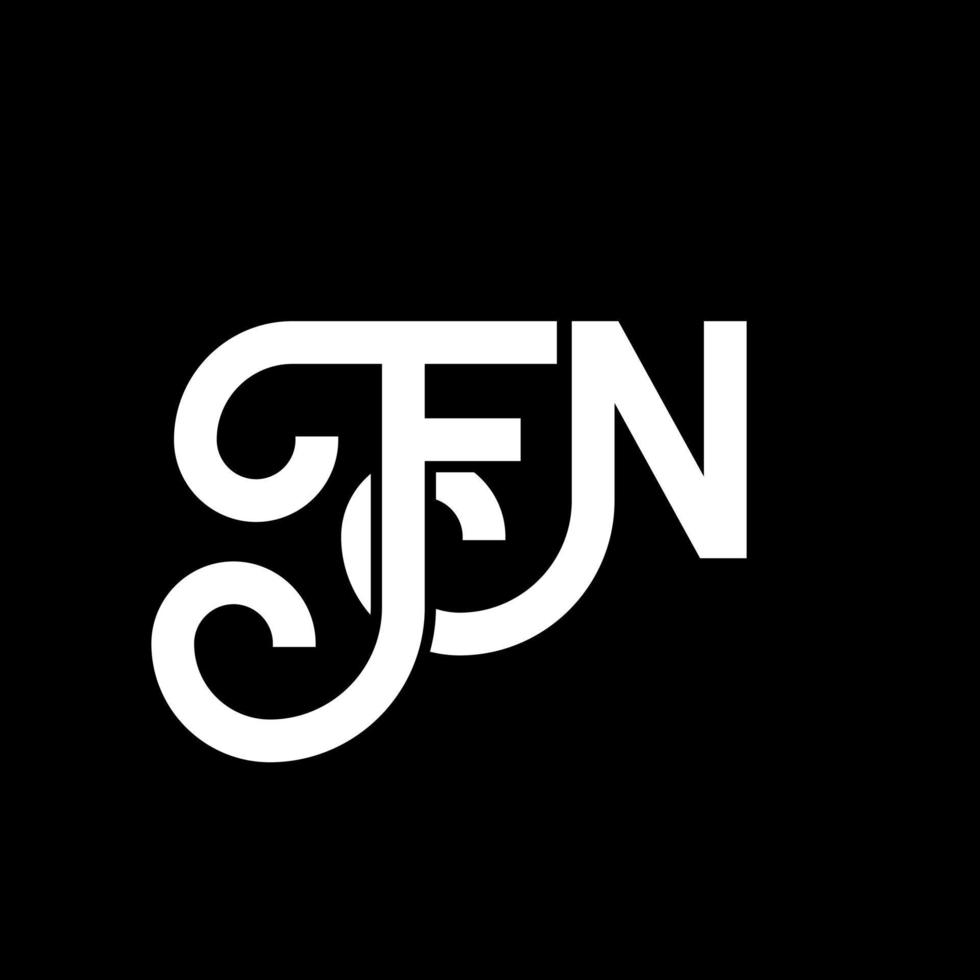 FN letter logo design on black background. FN creative initials letter logo concept. fn letter design. FN white letter design on black background. F N, f n logo vector
