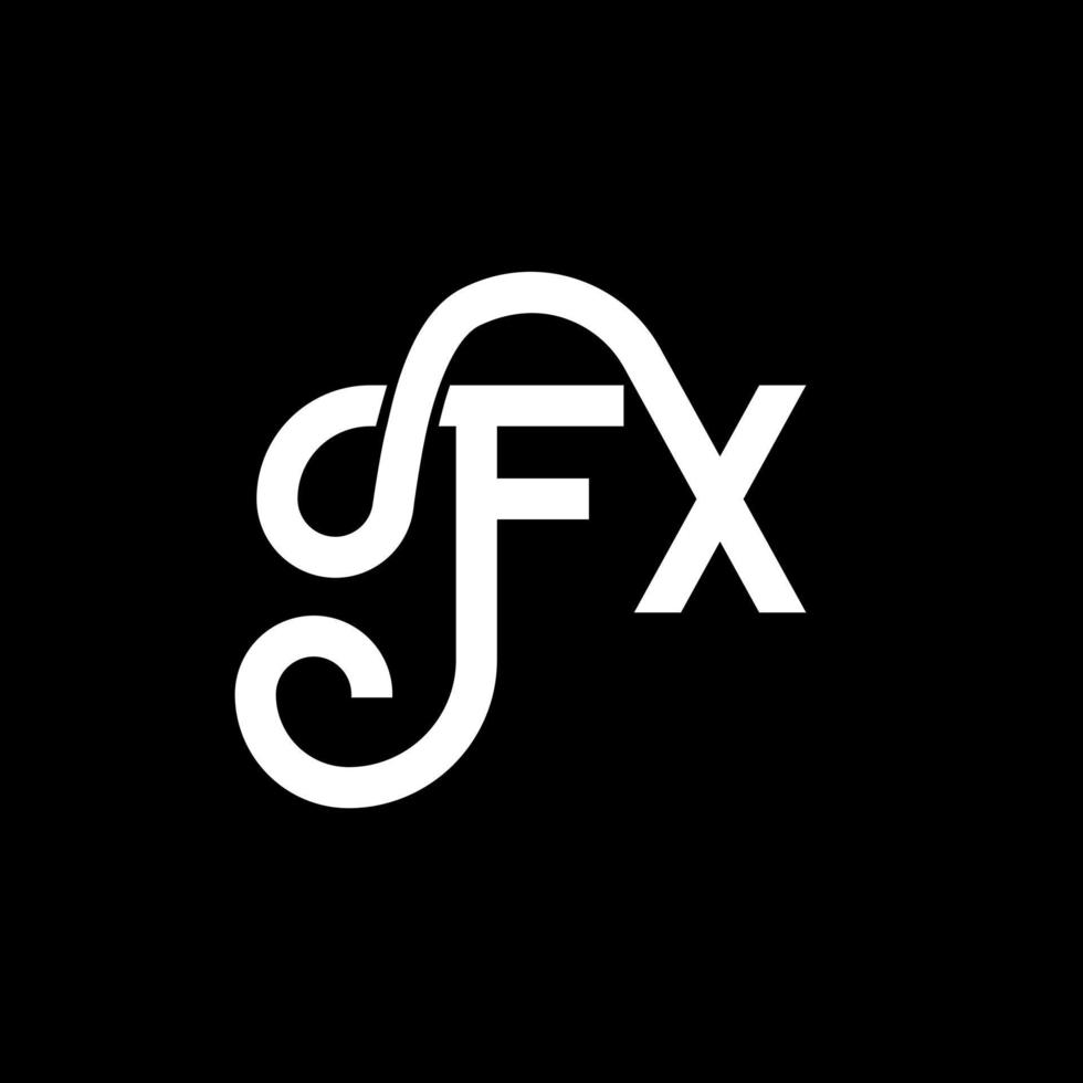 diseño del logotipo de la letra fx sobre fondo negro. concepto de logotipo de letra de iniciales creativas fx. diseño de letras fx. fx diseño de letras blancas sobre fondo negro. fx, logotipo de fx vector