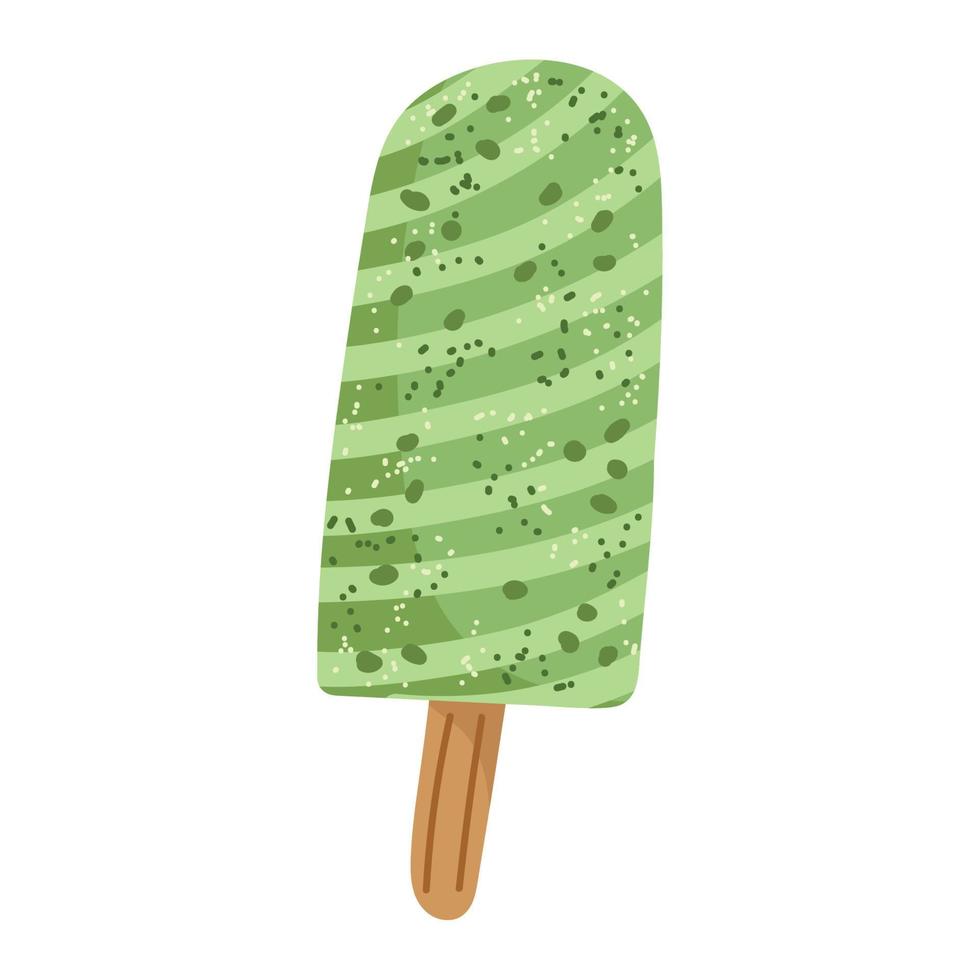 matcha ice cream in stick vector