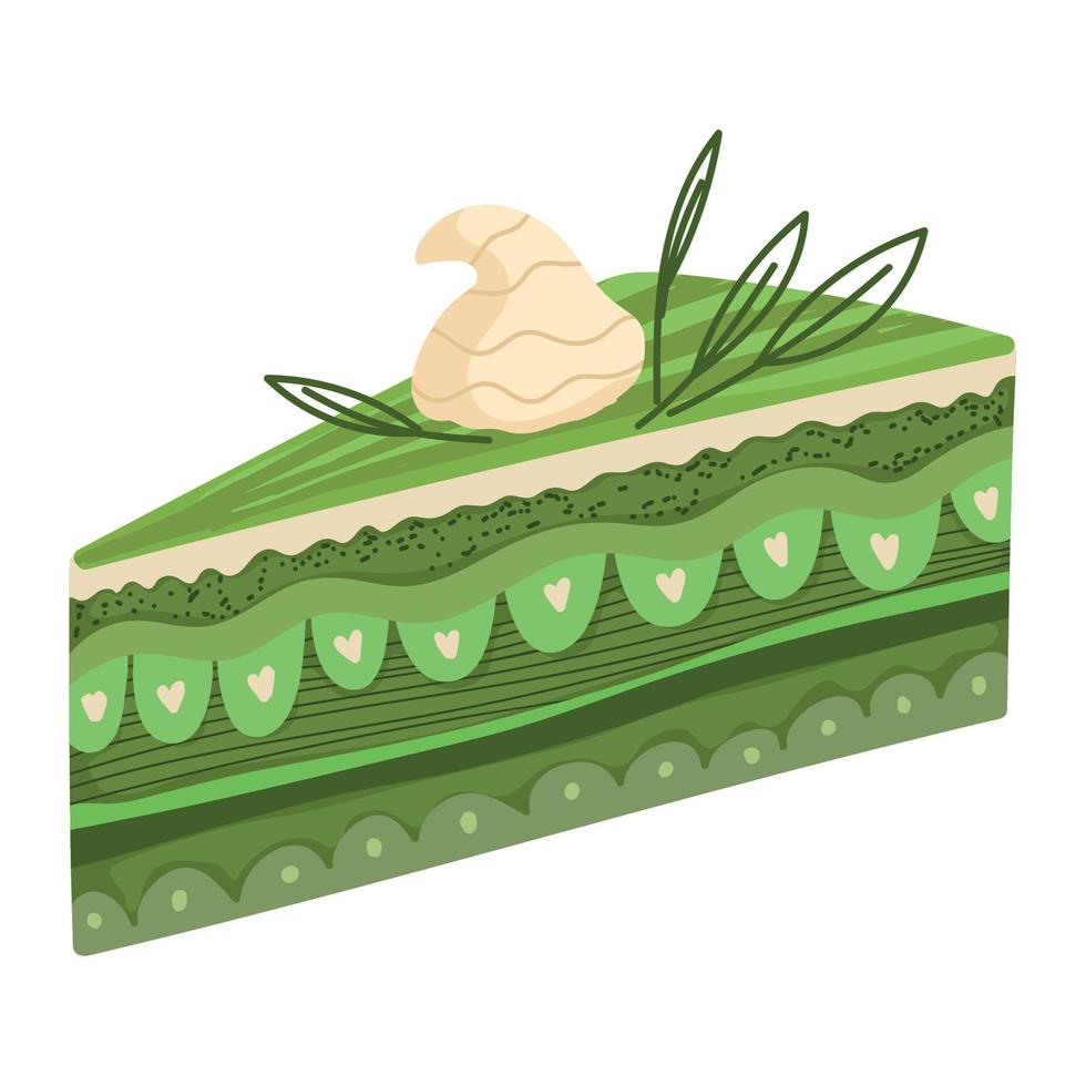 matcha cake dessert vector