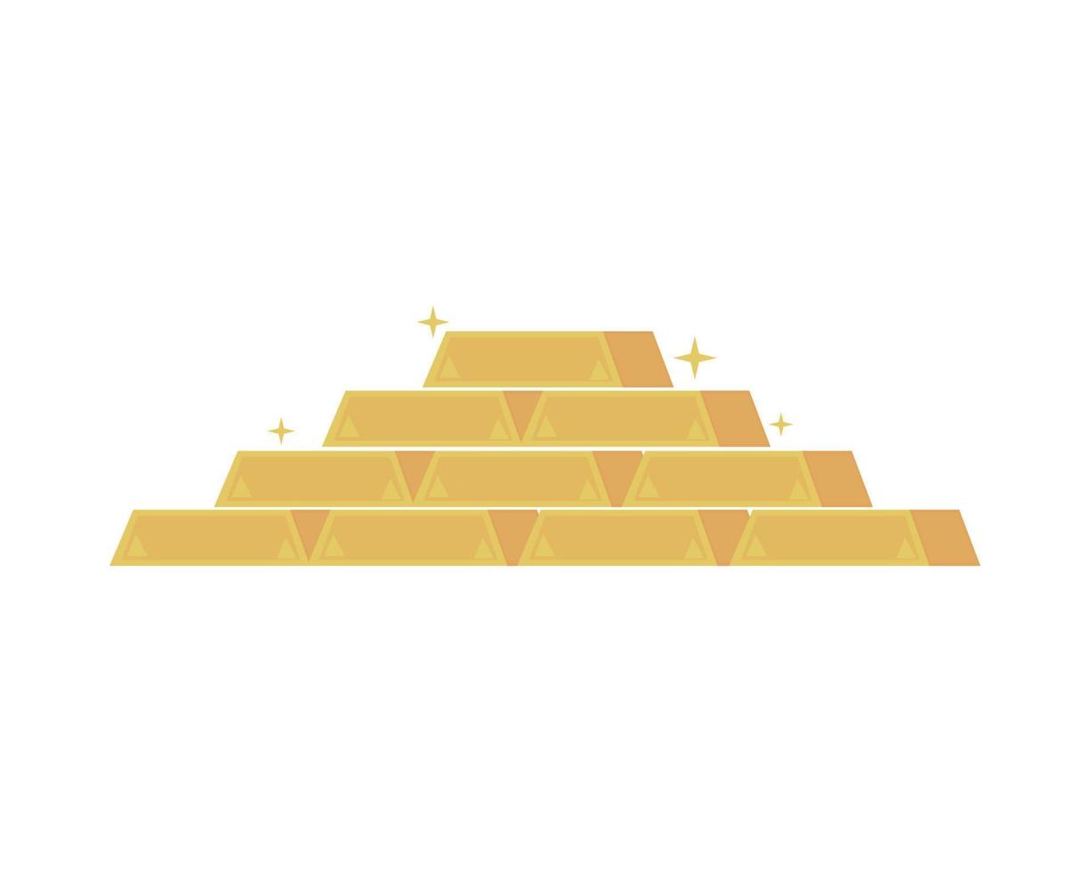 pila de lingotes de oro vector