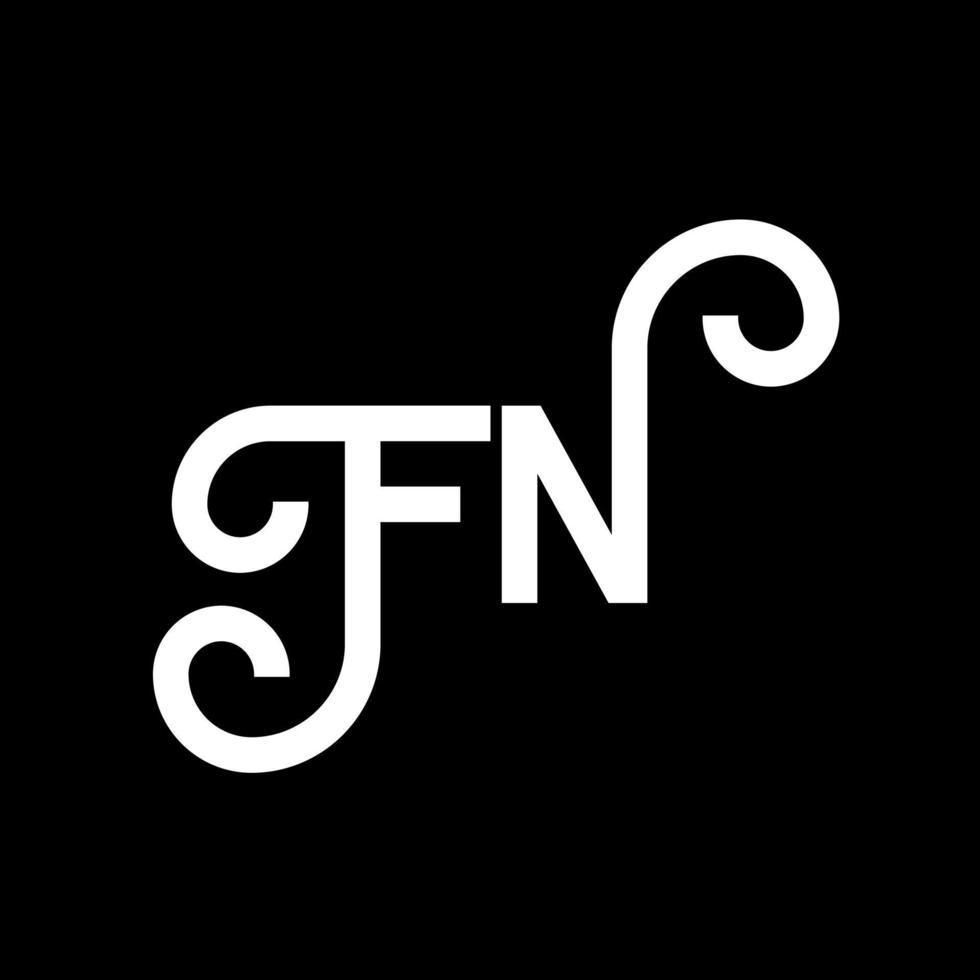 FN letter logo design on black background. FN creative initials letter logo concept. fn letter design. FN white letter design on black background. F N, f n logo vector