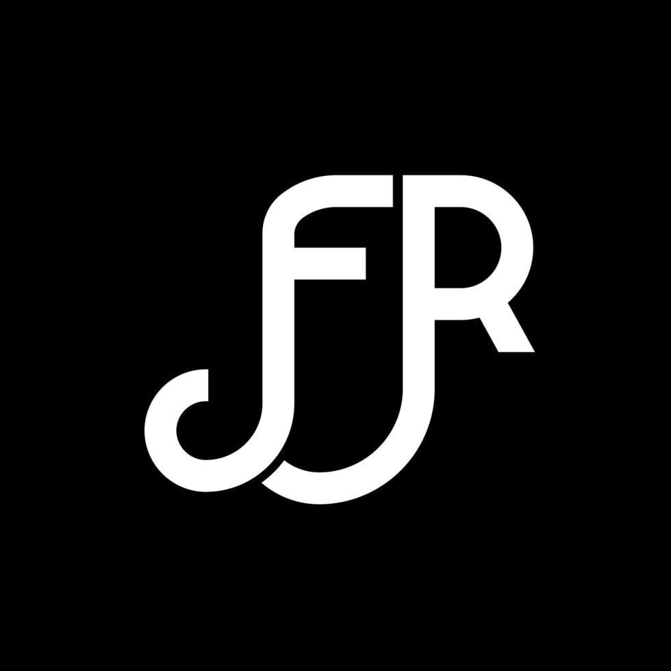 FR letter logo design on black background. FR creative initials letter logo concept. fr letter design. FR white letter design on black background. F R, f r logo vector