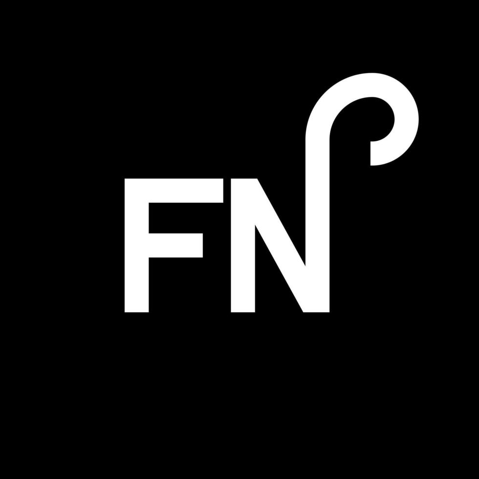 FN letter logo design on black background. FN creative initials letter logo concept. fn letter design. FN white letter design on black background. F N, f n logo vector