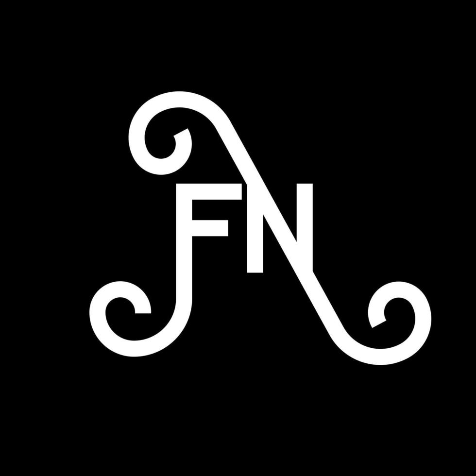 FN letter logo design on black background. FN creative initials letter logo concept. fn letter design. FN white letter design on black background. F N, f n logo vector