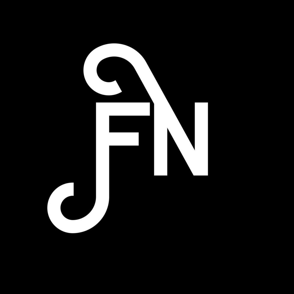 FN letter logo design on black background. FN creative initials letter logo concept. fn letter design. FN white letter design on black background. F N, f n logo vector