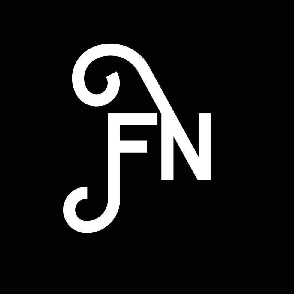 FN letter logo design on black background. FN creative initials letter logo concept. fn letter design. FN white letter design on black background. F N, f n logo vector