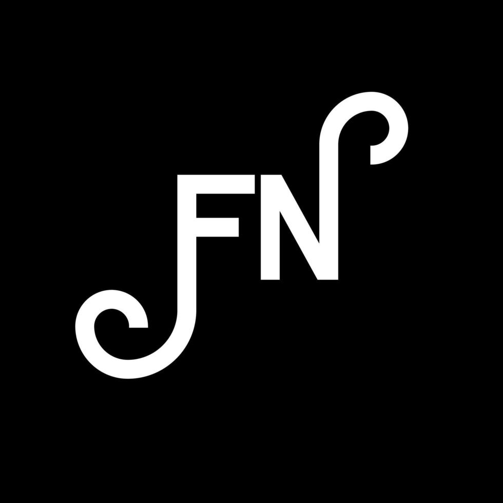 diseño de logotipo de letra fn sobre fondo negro. concepto de logotipo de letra de iniciales creativas fn. diseño de letras FN. fn diseño de letras blancas sobre fondo negro. fn, logotipo de fn vector