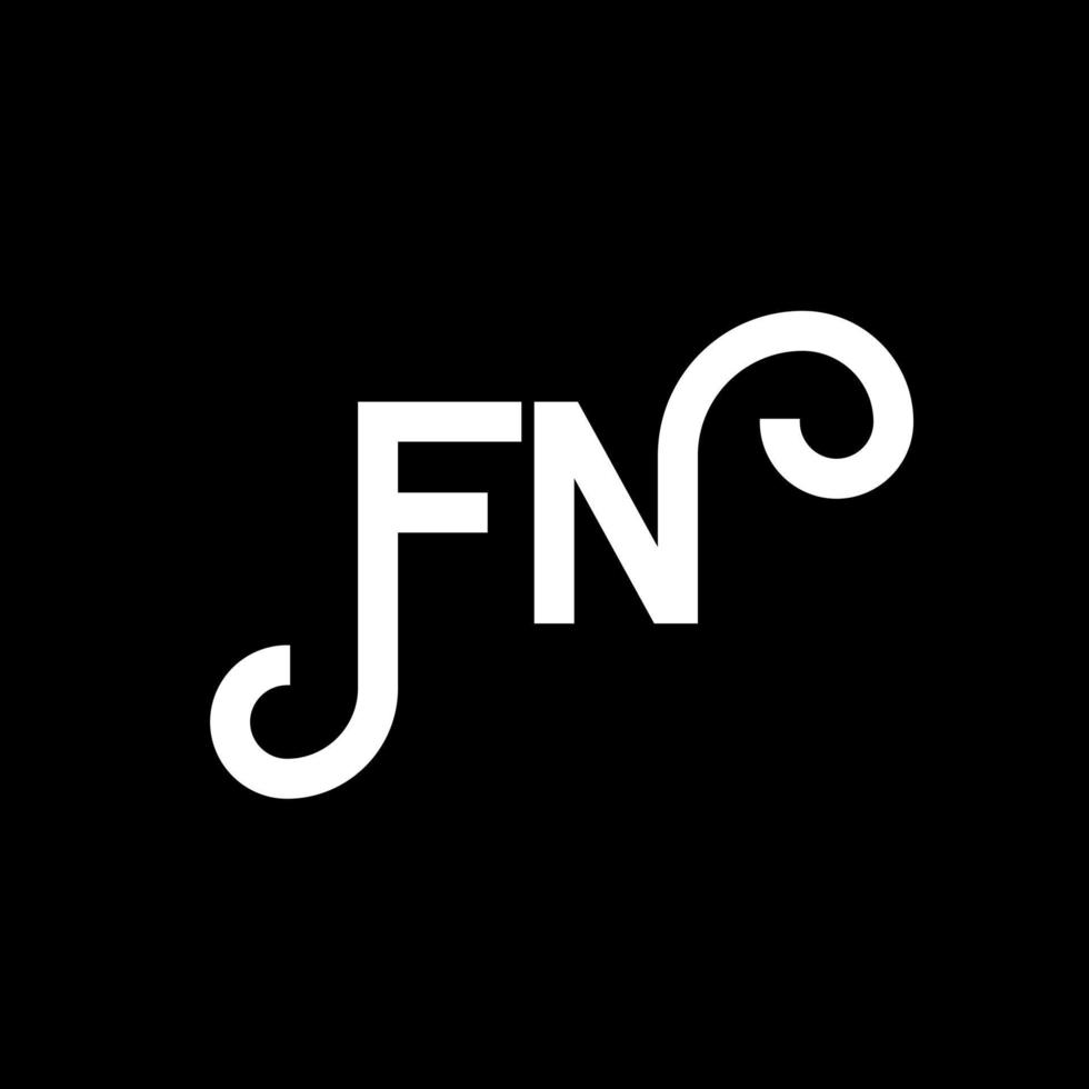 diseño de logotipo de letra fn sobre fondo negro. concepto de logotipo de letra de iniciales creativas fn. diseño de letras FN. fn diseño de letras blancas sobre fondo negro. fn, logotipo de fn vector