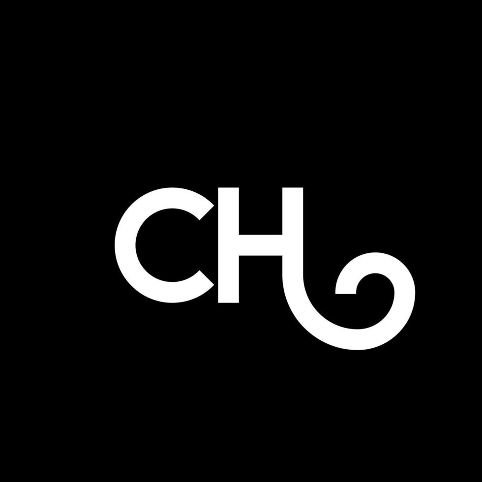 diseño del logotipo de la letra ch sobre fondo negro. ch creative iniciales carta logo concepto. diseño de letra ch. ch diseño de letras blancas sobre fondo negro. ch, logotipo de ch vector