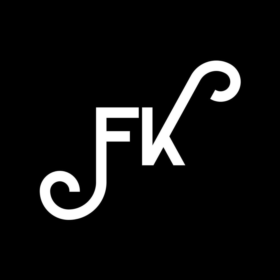 FK letter logo design on black background. FK creative initials letter logo concept. fk letter design. FK white letter design on black background. F K, f k logo vector