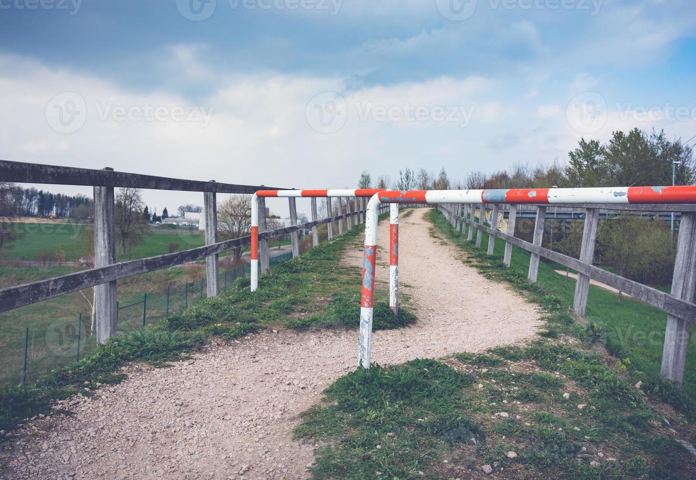 Barrier on a walkway photo