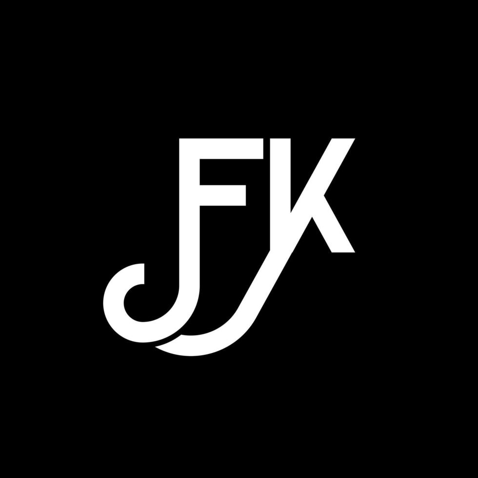 diseño de logotipo de letra fk sobre fondo negro. concepto de logotipo de letra de iniciales creativas fk. diseño de letras fk. fk diseño de letras blancas sobre fondo negro. fk, logotipo de fk vector