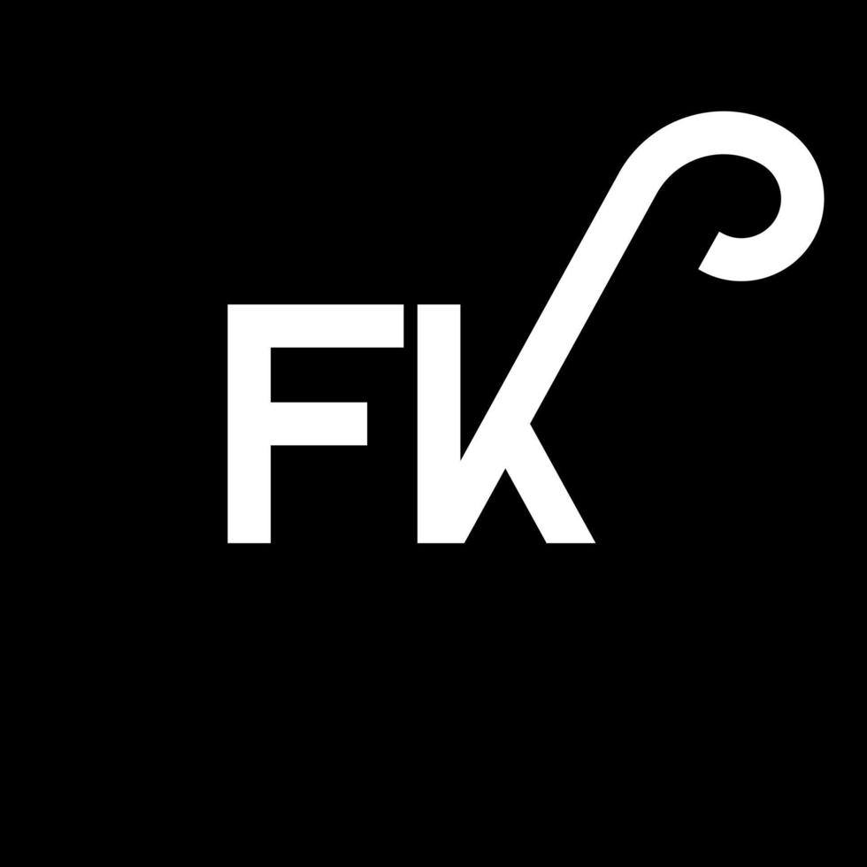 FK letter logo design on black background. FK creative initials letter logo concept. fk letter design. FK white letter design on black background. F K, f k logo vector