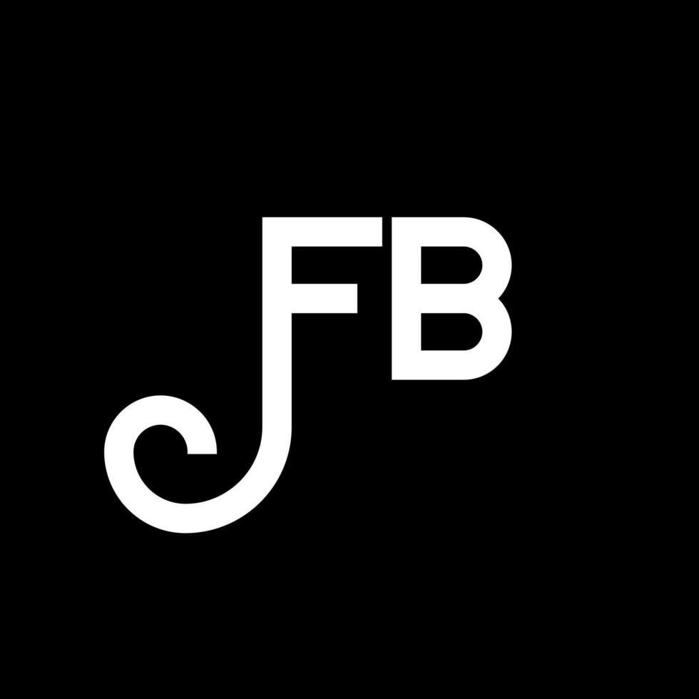 FB letter logo design on black background. FB creative initials letter logo concept. fb letter design. FB white letter design on black background. F B, f b logo vector