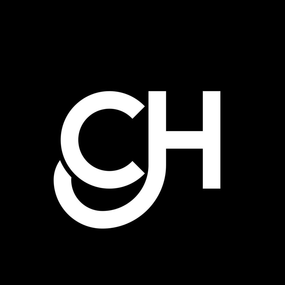 diseño del logotipo de la letra ch sobre fondo negro. ch creative iniciales carta logo concepto. diseño de letra ch. ch diseño de letras blancas sobre fondo negro. ch, logotipo de ch vector