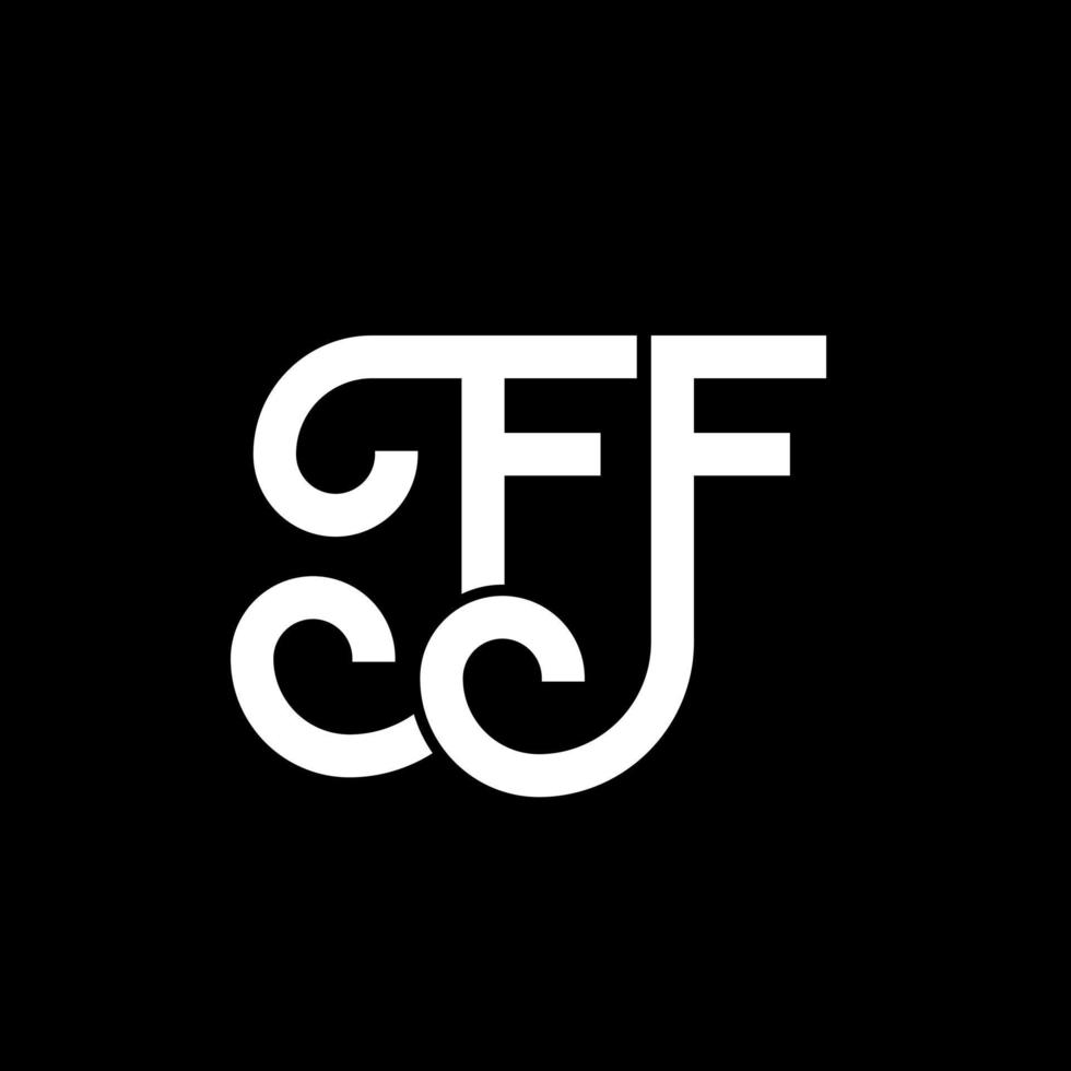diseño del logotipo de la letra ff sobre fondo negro. ff concepto de logotipo de letra de iniciales creativas. diseño de letra ff. ff diseño de letra blanca sobre fondo negro. logotipo de ff, ff vector