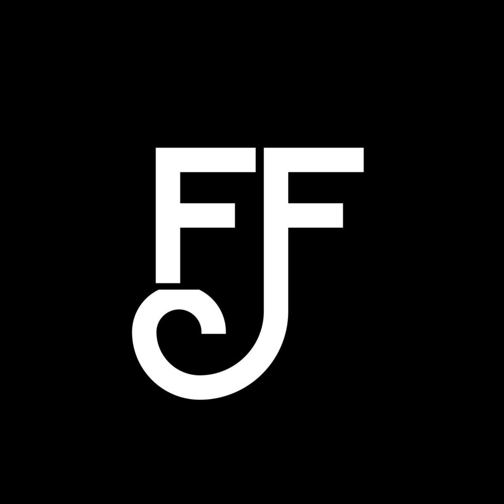 diseño del logotipo de la letra ff sobre fondo negro. ff concepto de logotipo de letra de iniciales creativas. diseño de letra ff. ff diseño de letra blanca sobre fondo negro. logotipo de ff, ff vector