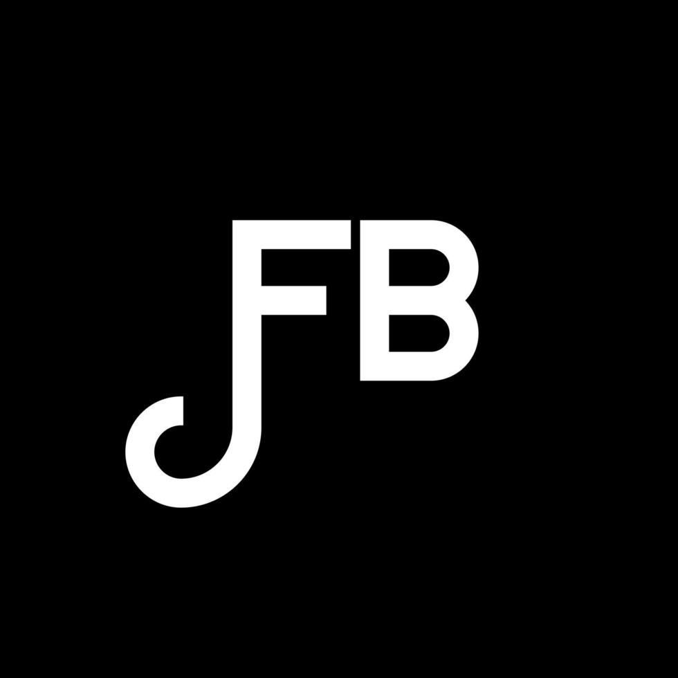 FB letter logo design on black background. FB creative initials letter logo concept. fb letter design. FB white letter design on black background. F B, f b logo vector