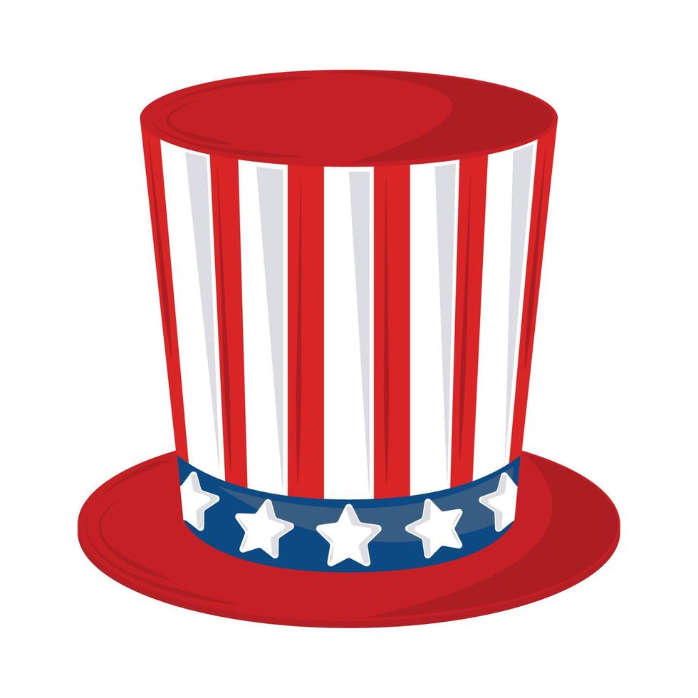 USA flag in top hat vector