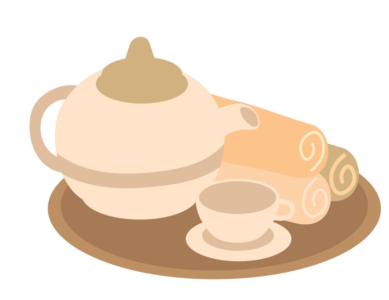 teapot and towels vector