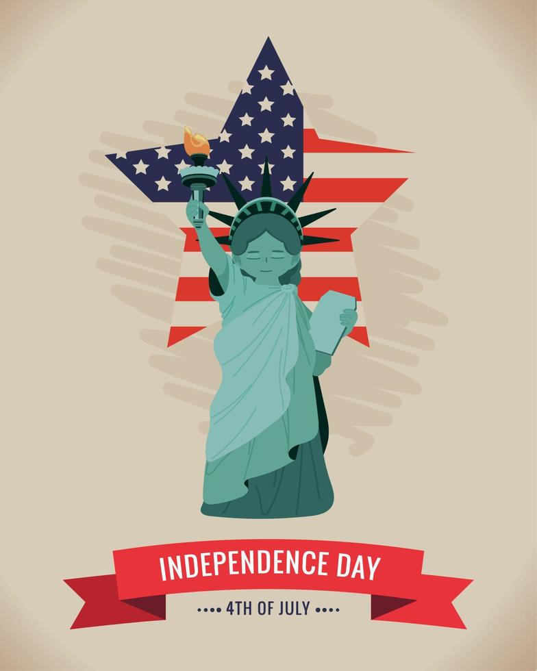 independence day 4th july greeting card vector
