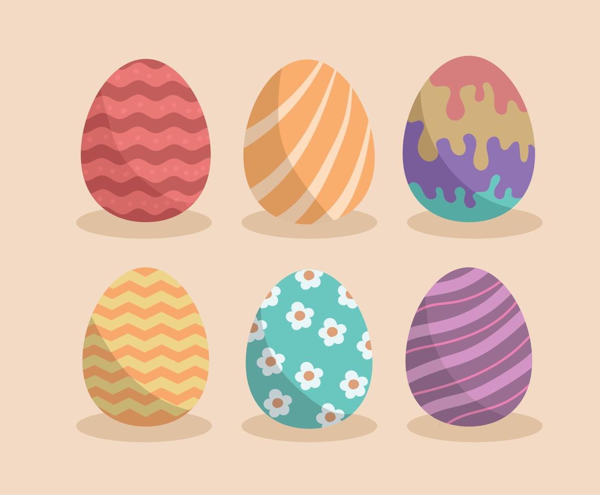 iconos de huevos de pascua vector