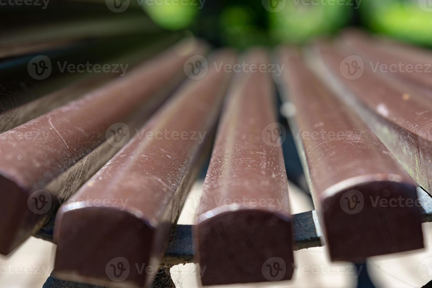 empty bench in summer photo