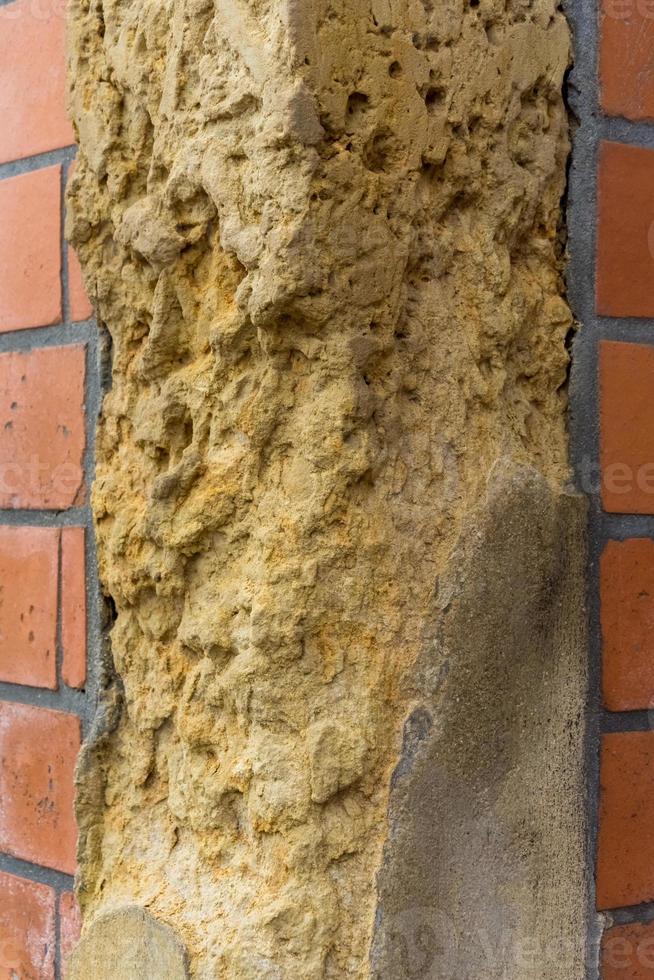 House wall with bricks photo
