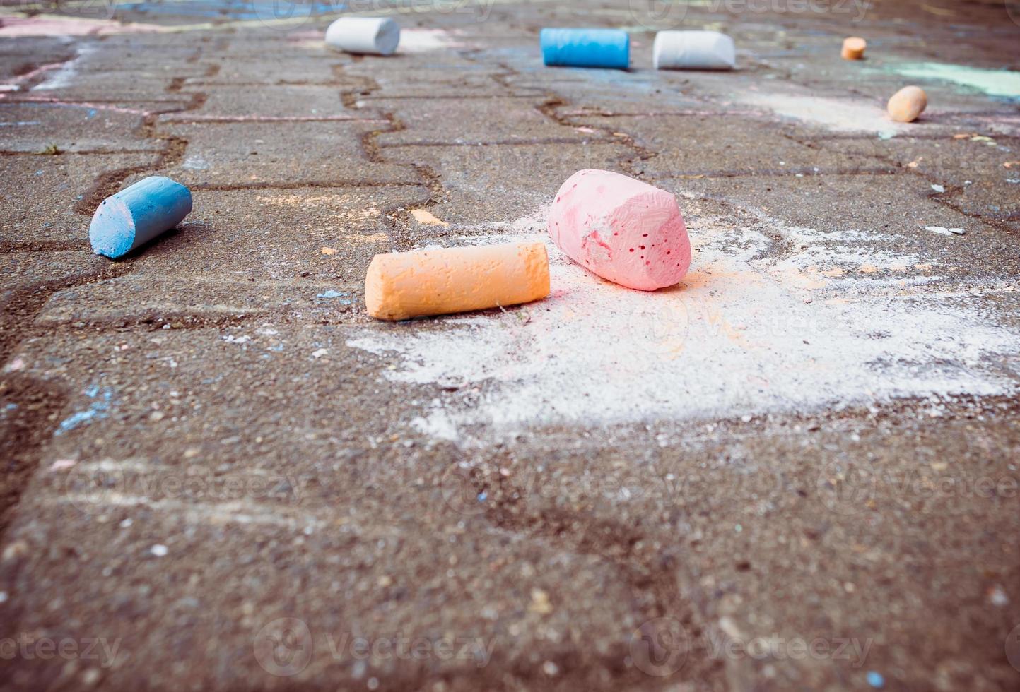 chalk on the road photo