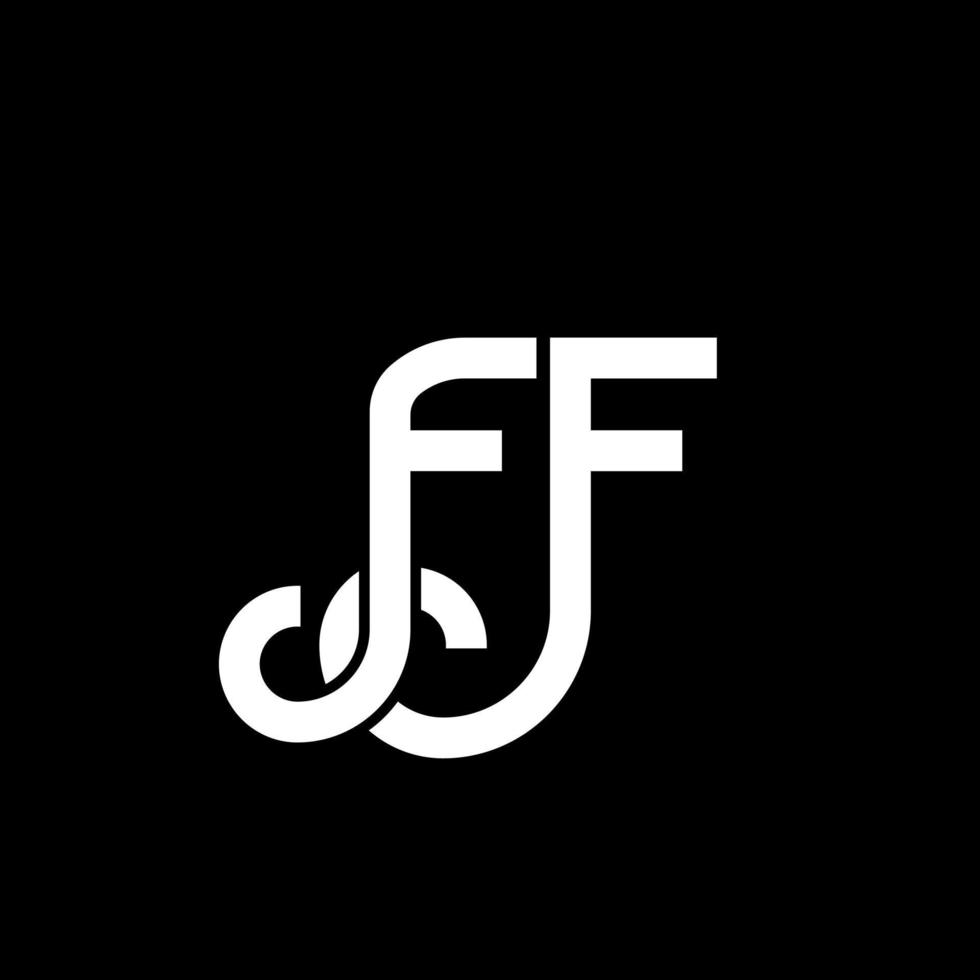 FF letter logo design on black background. FF creative initials letter logo concept. ff letter design. FF white letter design on black background. F F, f f logo vector