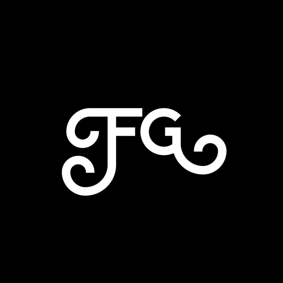 diseño de logotipo de letra fg sobre fondo negro. concepto de logotipo de letra de iniciales creativas fg. diseño de letras fg. fg diseño de letras blancas sobre fondo negro. fg, logotipo de fg vector